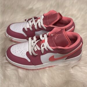 Air Jordan 1 Low Pink and White Sneakers